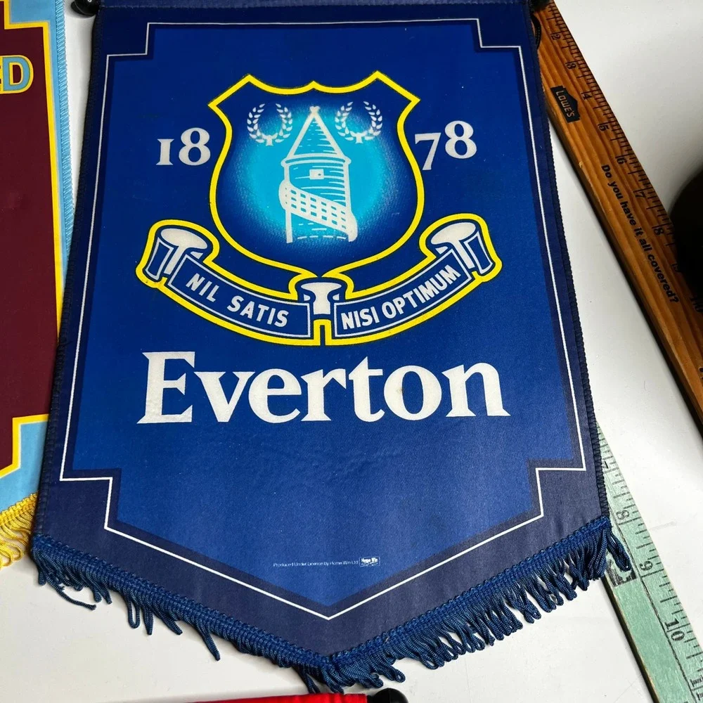 Vintage Premier League Pennant Lot Manchester United Liverpool Man City 5pc Set